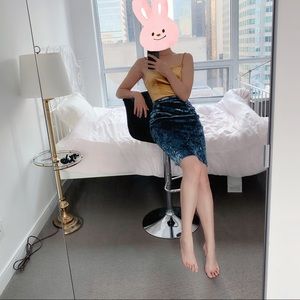 Brand new velvet mini skirt